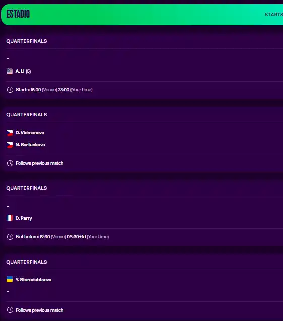 wta monterrey partidos jueves27 agosto 2026 tiroalpalo